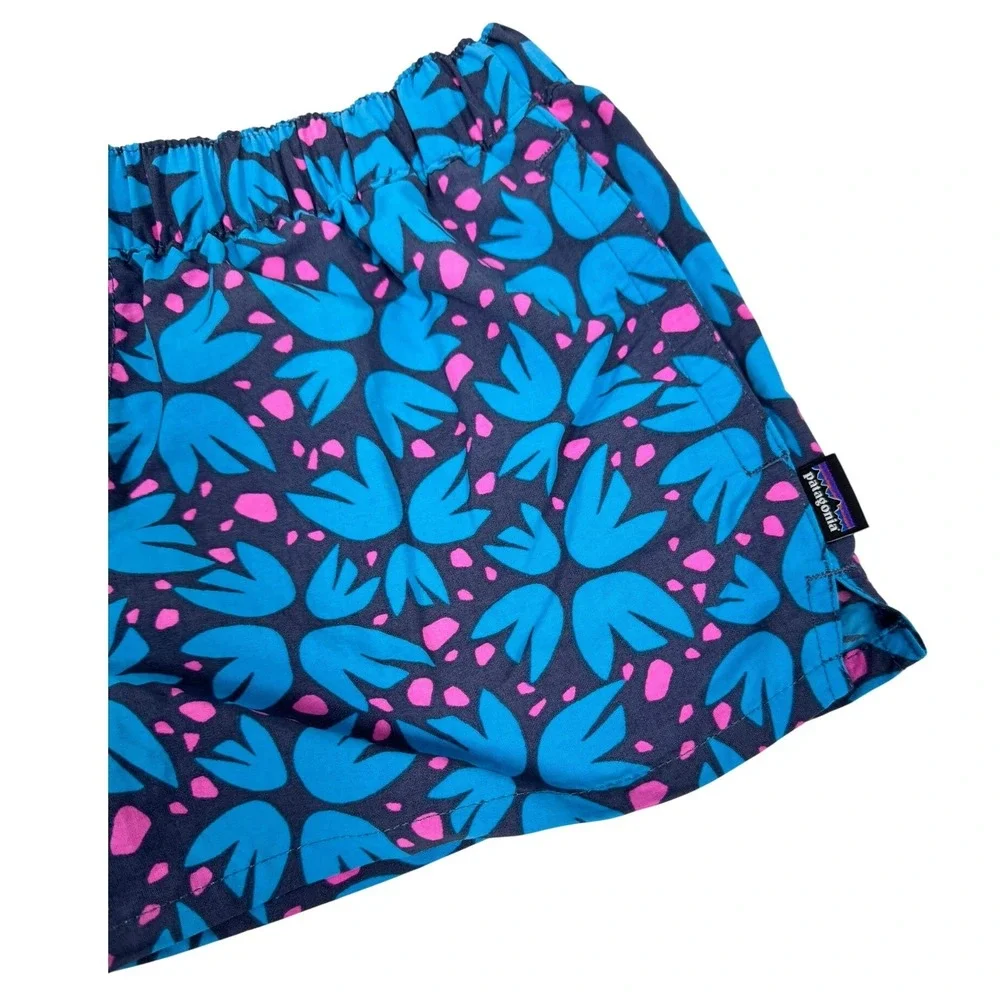 Patagonia Barely Baggies Shorts Womens XS Blue Pink Tropical Floral Print